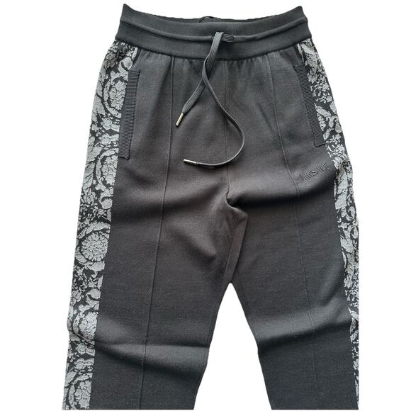 Versace Knit Barocco Jacquard Black Wool/Silk Pants L (50) 1013253 IT NWT $1525 - Picture 10 of 16